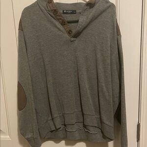 Daniel Cremieux Gray and Brown Men's Sweater patches on elbows. Size xl